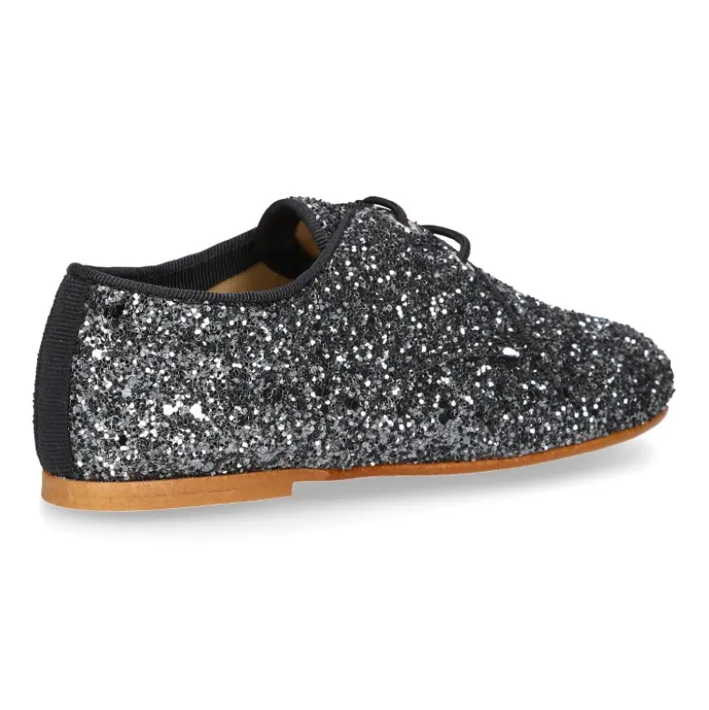 Zapato Niña tipo Blucher estilizado en GLITTER.