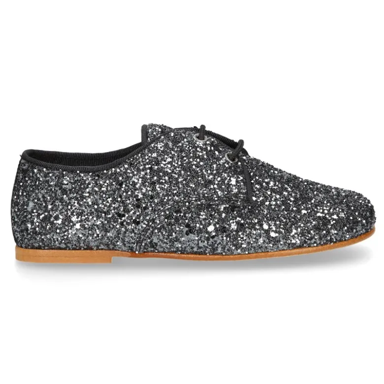 Zapato Niña tipo Blucher estilizado en GLITTER.