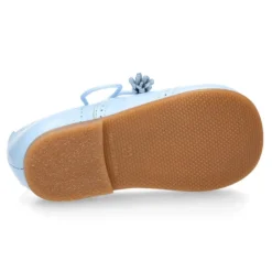 Zapato niño INGLES con cordones y borlas en piel napa AZUL.
