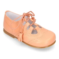 Zapato niño INGLES con cordones y borlas en piel en colores de MODA.