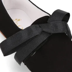 Zapato Niños tipo Blucher estilizado en piel ANTE NEGRO.
