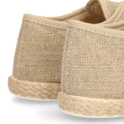 Zapato niño tipo Bamba en LINO con cordones y suela alpargata.