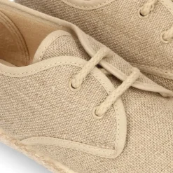Zapato niño tipo Bamba en LINO con cordones y suela alpargata.