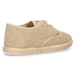 Zapato niño tipo Bamba en LINO con cordones y suela alpargata.