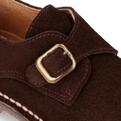 Zapato Niño tipo Blucher con hebilla en piel Serraje.