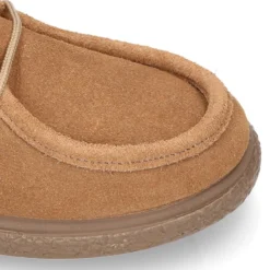 Zapato niño tipo wallabee con cordones en piel serraje