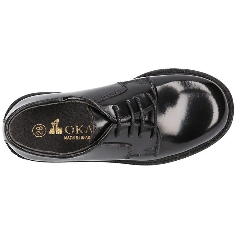 Zapato tipo blucher con cordones en piel antik