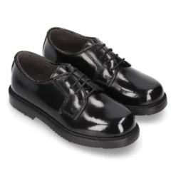 Zapato tipo blucher con cordones en piel antik