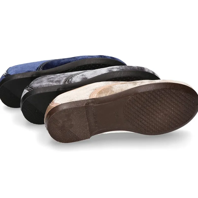 Zapato tipo Blucher con lazos en TERCIOPELO NACARADO.