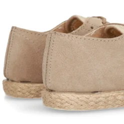 Zapato tipo Blucher en LINO combinado con SERRAJE con cordones y suela alpargata.