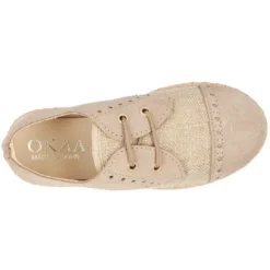 Zapato tipo Blucher en LINO combinado con SERRAJE con cordones y suela alpargata.