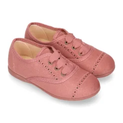 Zapato tipo BLUCHER niños en Serratex MAQUILLAJE con picados.