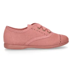 Zapato tipo BLUCHER niños en Serratex MAQUILLAJE con picados.