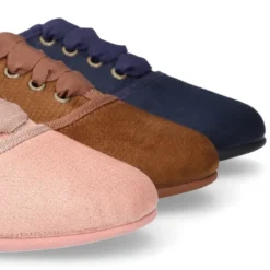 Zapato tipo BLUCHER niños en Serratex CROCO en colores Otoñales y con lazos.