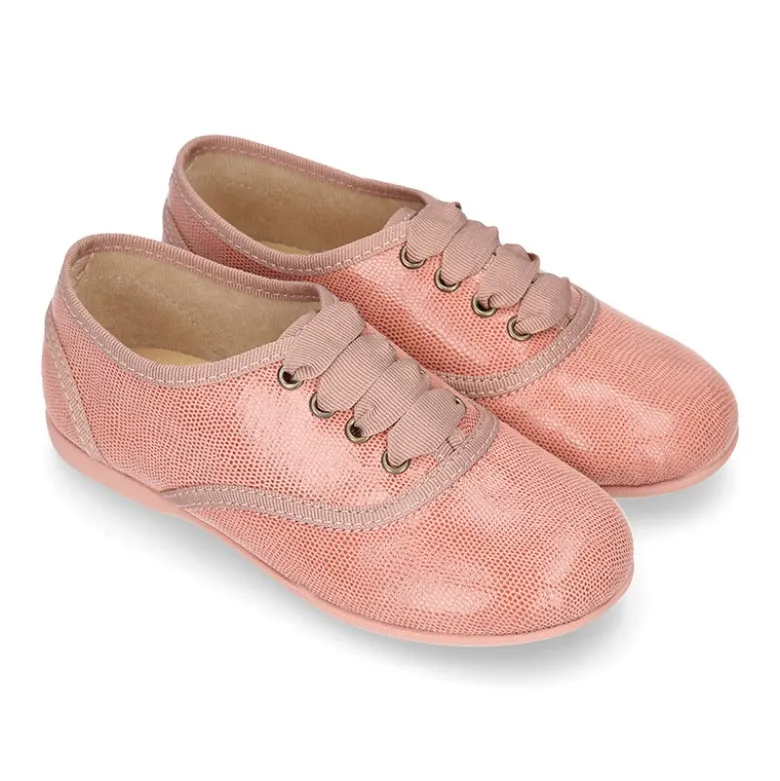 Zapato tipo BLUCHER niños en Serratex estampado.