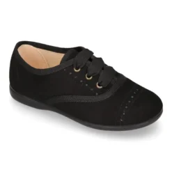 Zapato tipo BLUCHER niños en Serratex NEGRO con picados.