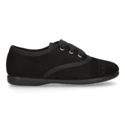 Zapato tipo BLUCHER niños en Serratex NEGRO con picados.